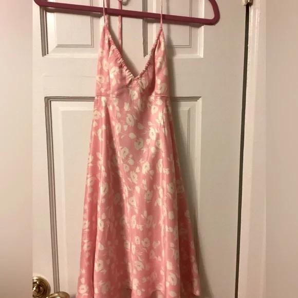 Zara | Dresses | Zara Pink White Floral Halter Mini Dress | Poshmark